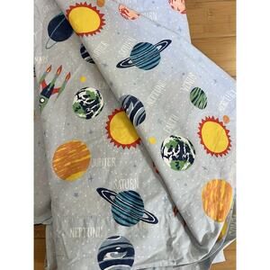 Pottery Barn Kids Solar System Glow-in-the-Dark Full Flat Sheet~ 100% Cotton